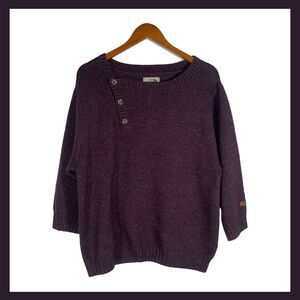 The North Face Women’s Purple Wool Blend Sweater Size XL Button Boat Neck